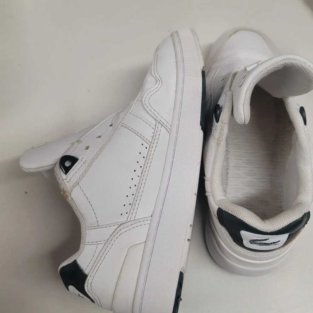 Lacoste Kids White Leather‎ Low Top Sneakers Shoes Size 13